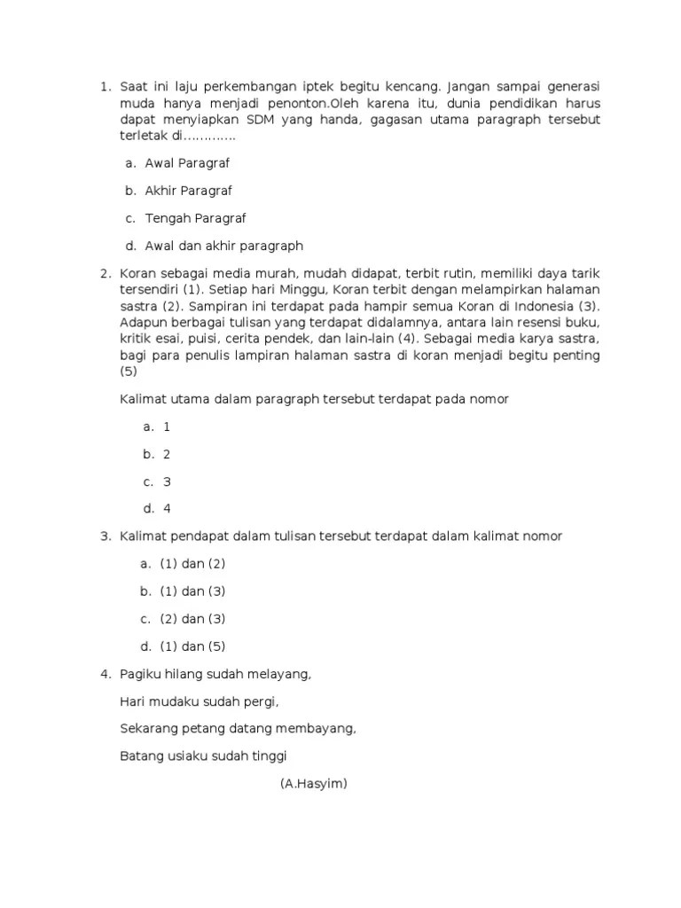 Berikut, contoh soal pg b. Soal Dan Jawaban Bahasa Indonesia Tentang Teks Negosiasi Kumpulan Contoh Surat Dan Soal Terlengkap