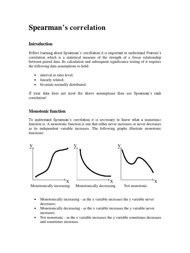 Spearman Rank Correlation | PDF | Correlation And Dependence | Spearman ...