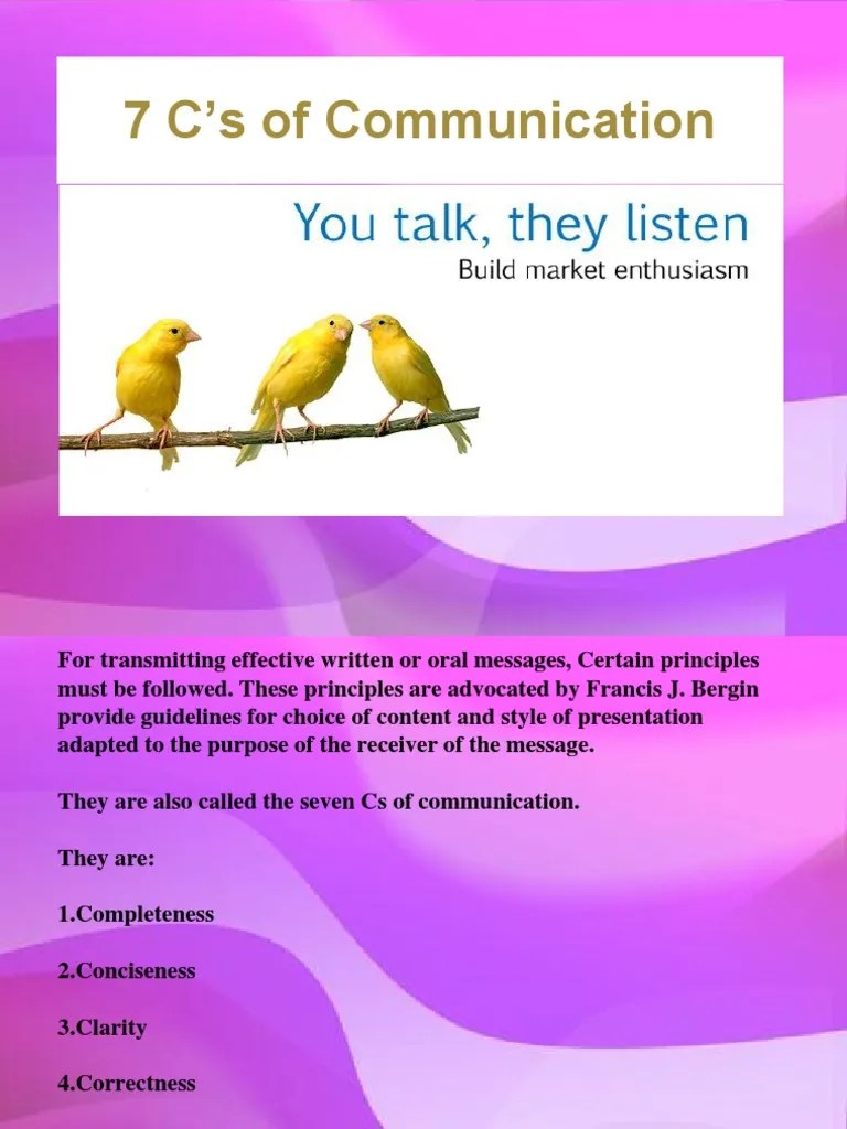 7 Cs Of Effective Communication | PDF | Communication | Information
