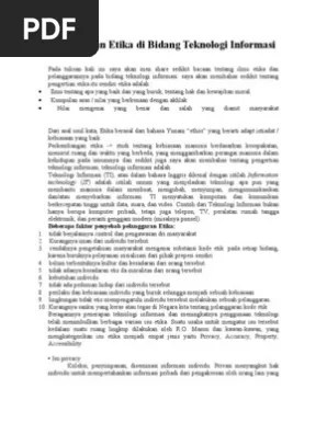 Sekolah tinggi manajemen informatika dan komputer sumedang. Pelanggaran Etika Di Bidang Teknologi Informasi Pdf