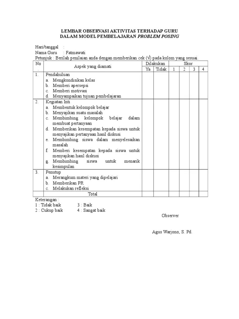 It lets you view and print pdf files on a variety of hardware and. Lembar observasi Penelitian