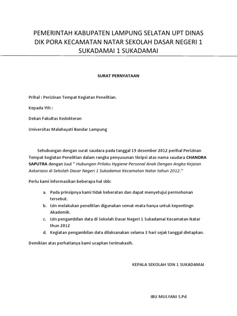 Pilihlah jawaban yang paling benar menurut ibu dan berilah tanda (silang) pada. Surat Balasan Sd Pdf