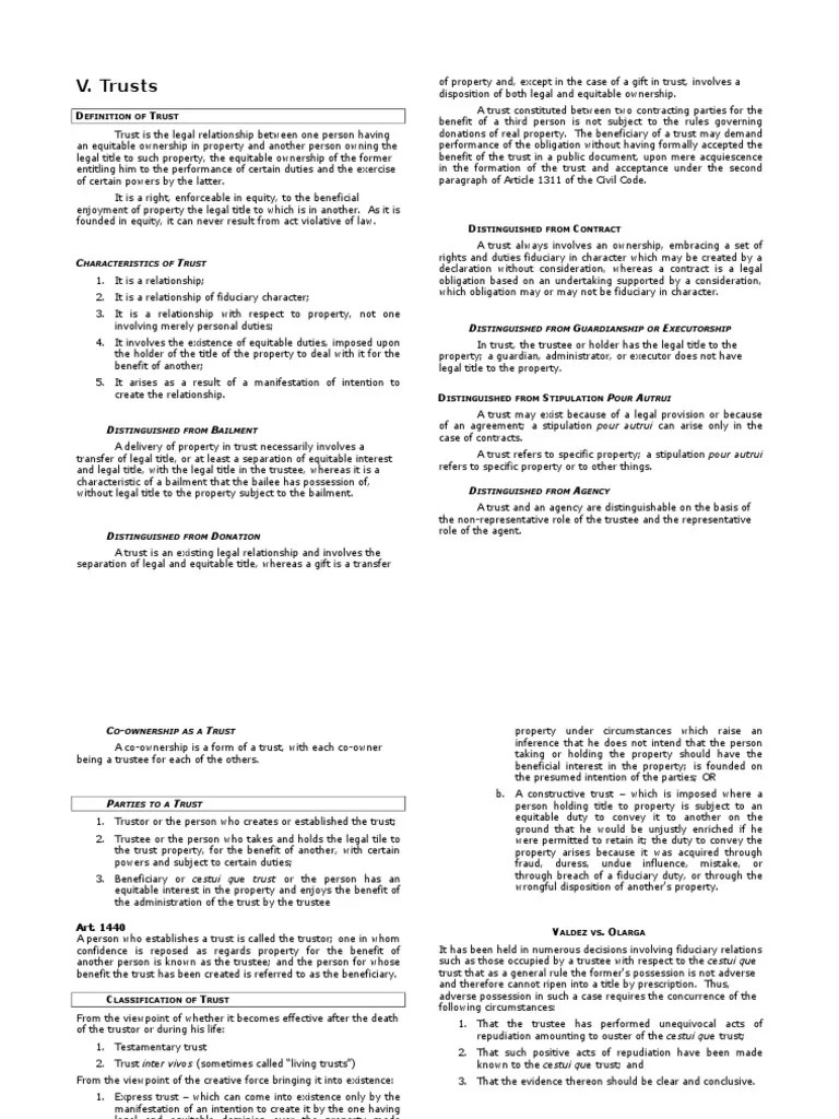 Trust | PDF | Title (Property) | Trust Law