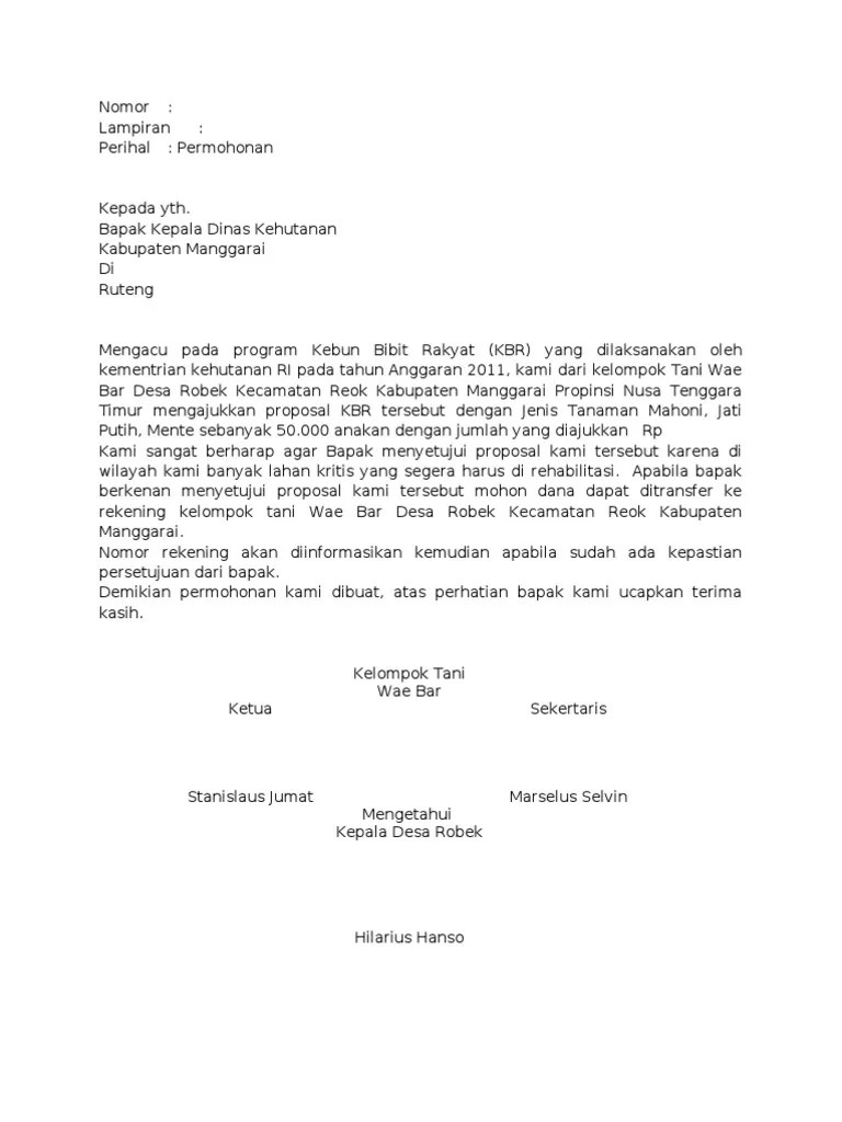 Proposal Permohonan Bantuan Bibit Penghijauan – Gambaran