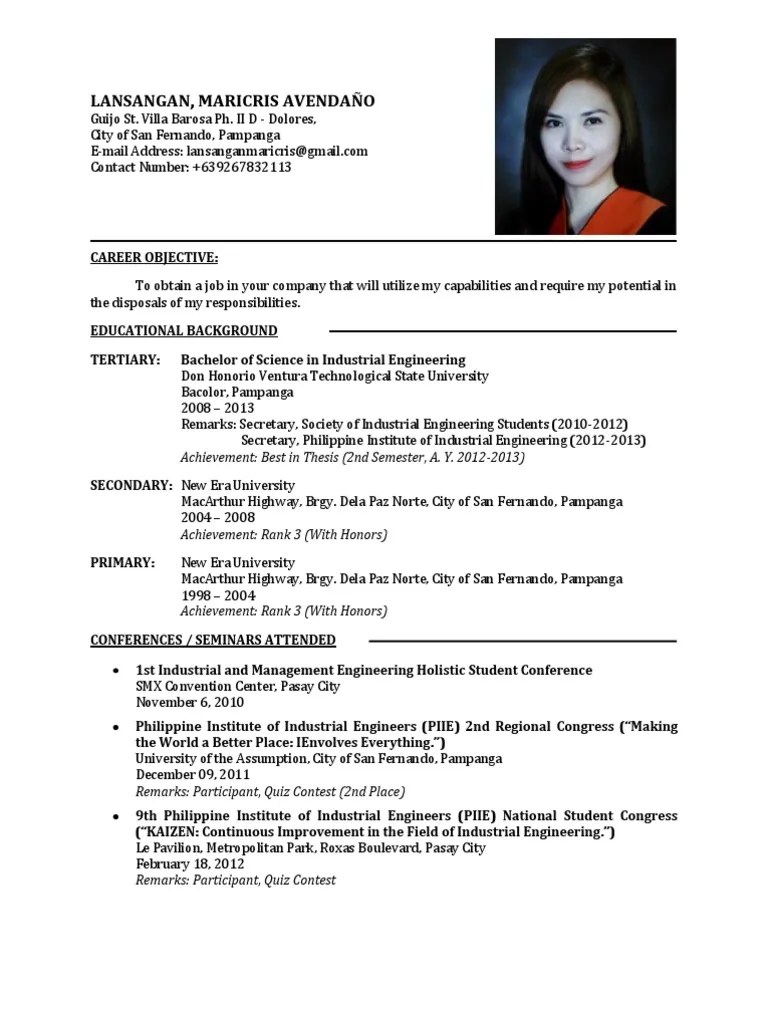 In this article, you can review various examples of resume summaries for recent graduates with explanations for each sample. Fresh graduate resume | Science And Technology | Science