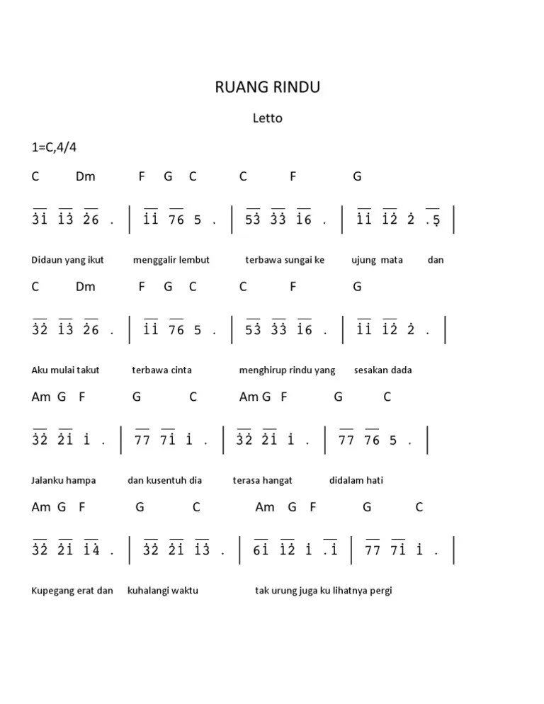 Jejakchord blog | kumpulan chord dan not lagu. Not Angka Lagu Kamu Dan Kenangan