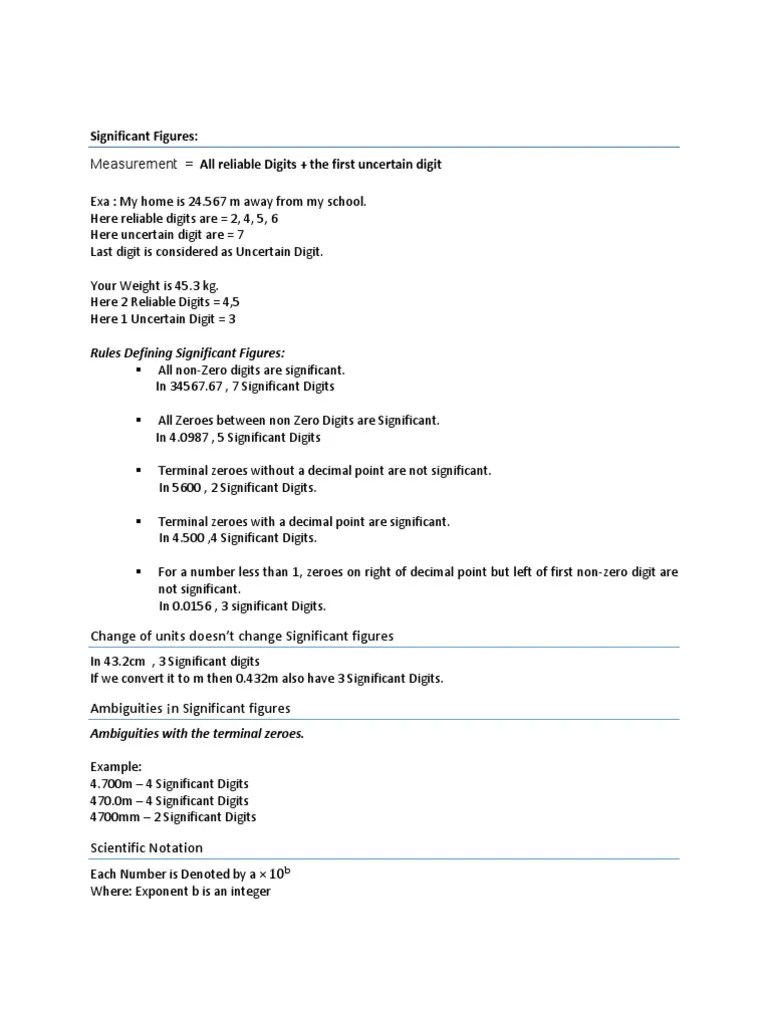Significant Figures | PDF | Significant Figures | Observational Error