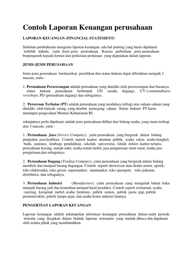 Riang communication membawa surat permohonan praktik kerja. Contoh Laporan Keuangan Perusahaan Dagang Pdf Nusagates