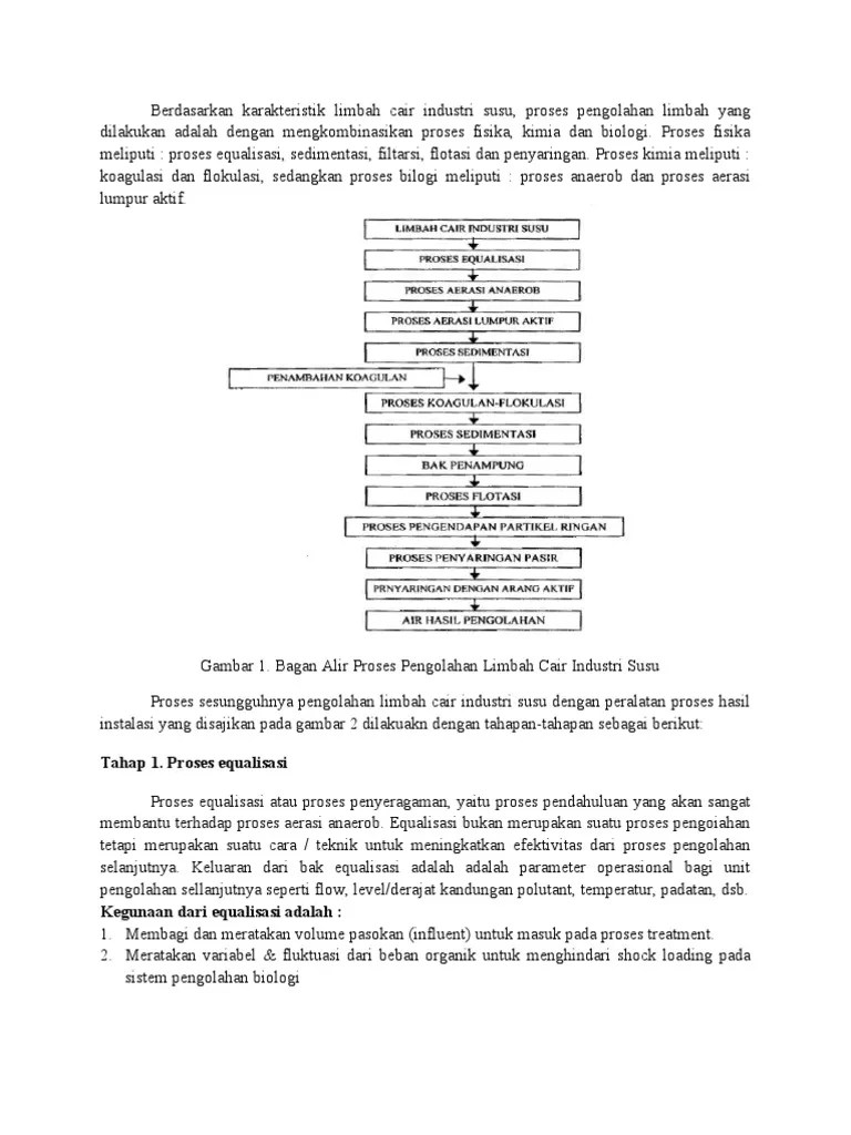 Proses Pengolahan Limbah Cair Susu | PDF