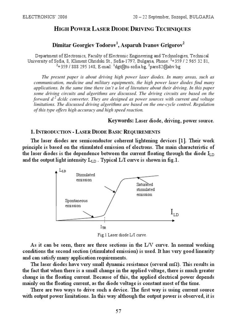 High Power Laser Diode Driving Techniques Pdf Electrical