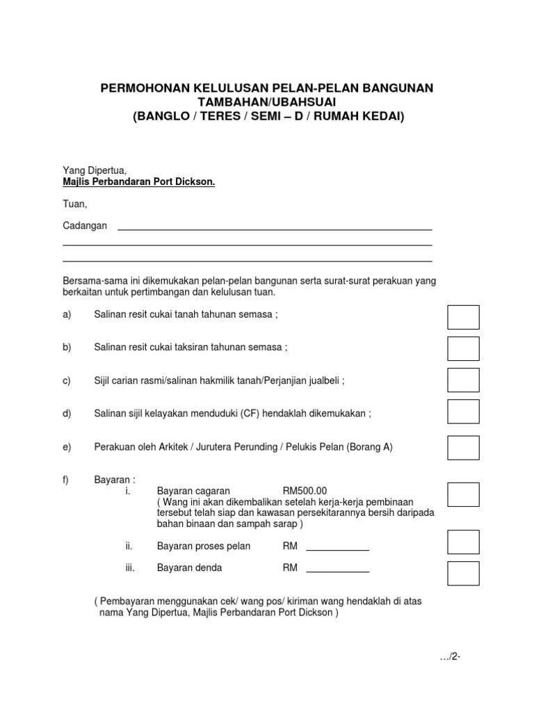 Panduan tips ubahsuai rumah 2017. Permohonan Kelulusan Pelan Bangunan Tambahan Ubahsuai Pdf