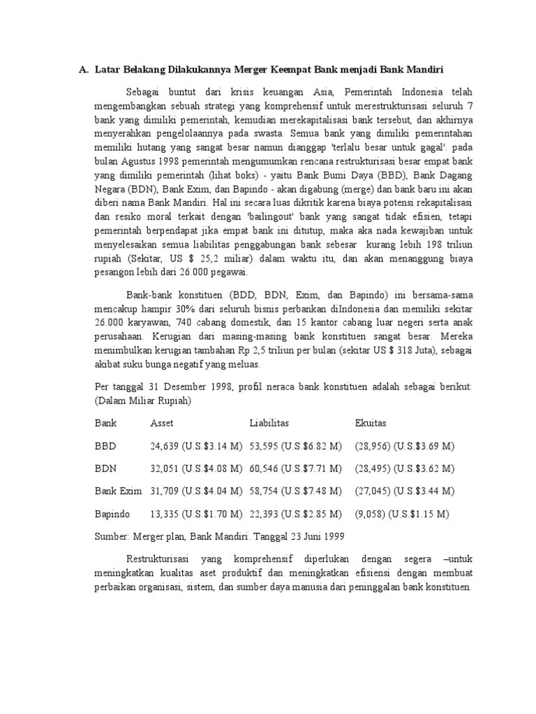Bank Mandiri Merupakan Hasil Merger Antara Beberapa Bank Yaitu - Seputar  Bank