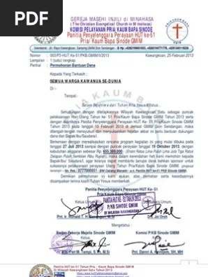 Proposal natal bksgt bersama remaja pemuda gka hosana trenggalek. Proposal Permohonan Dana Semua Warga Kawanua Sedunia Pdf