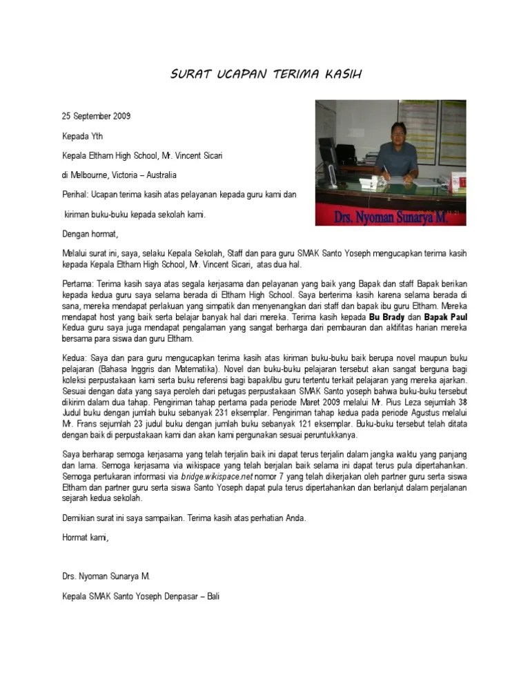 Semua waktu yang kamu kerahkan untuk menyewa gedung, . Surat Ucapan Terima Kasih Pdf