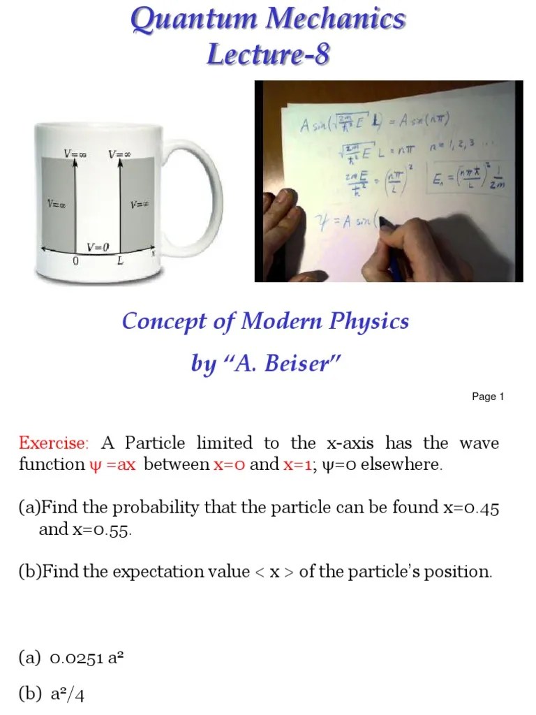 Particle In A 1d Box Quantum Mechanics | Wave Function | Applied And ...