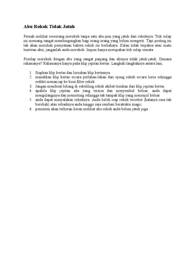 Abu Rokok Tidak Jatuh | PDF