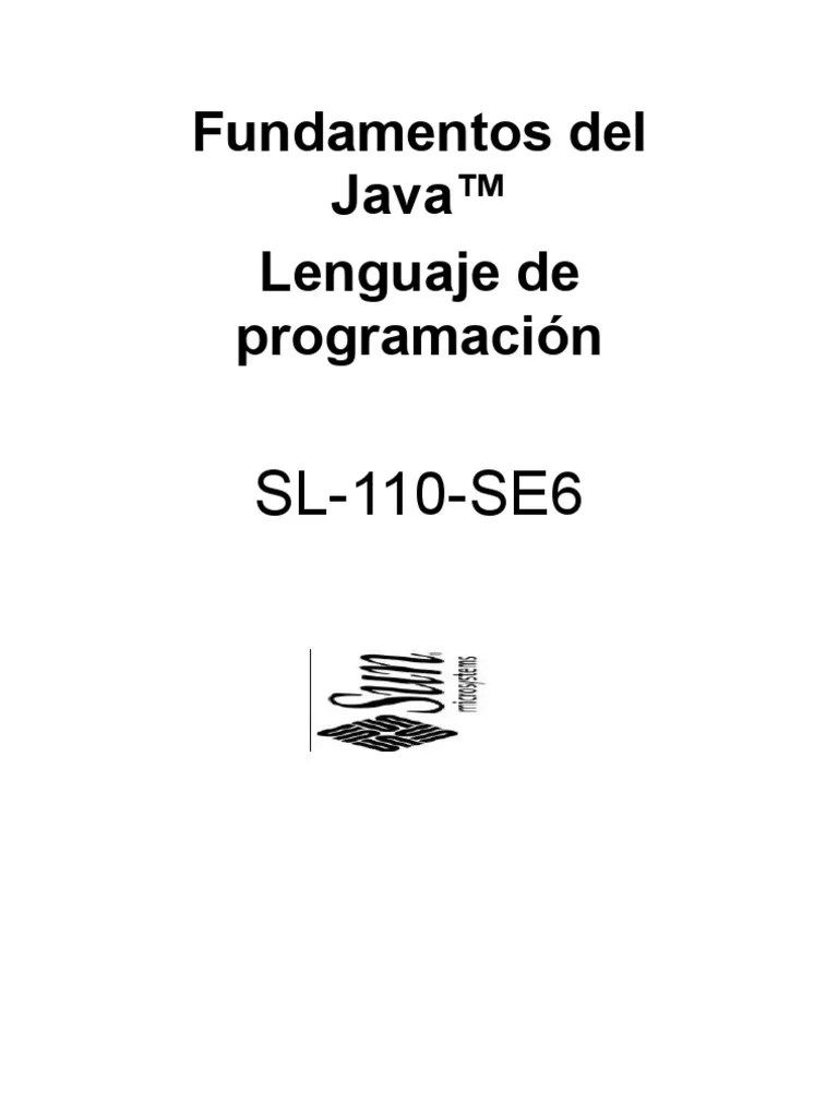 Fundamentos Del Lenguaje De Programacion JAVA | PDF | Java (lenguaje De ...