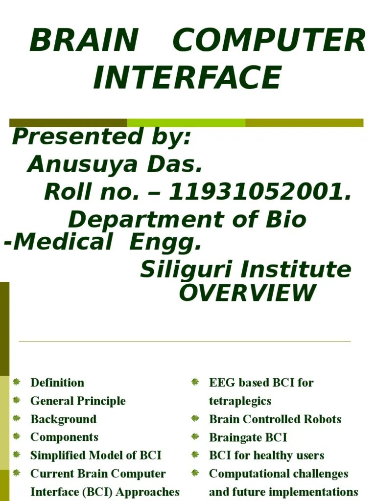 Brain Computer Interface | PDF | Prosthesis | Cybernetics