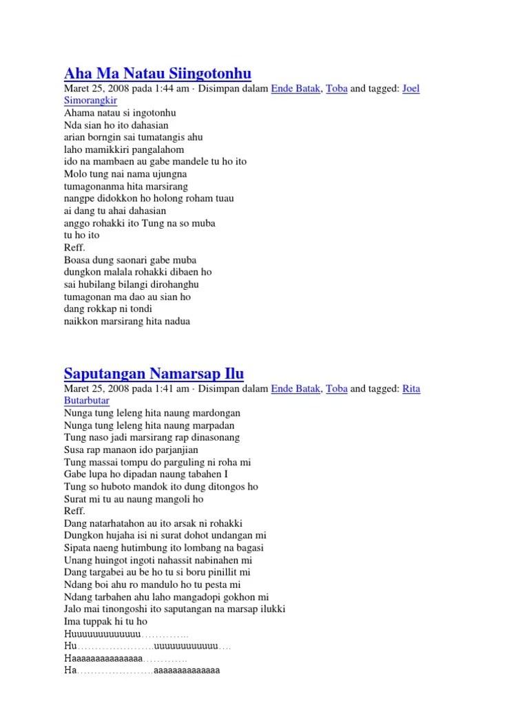 Lirik Lagu Batak Marinahon Parjuji - Delinews Tapanuli