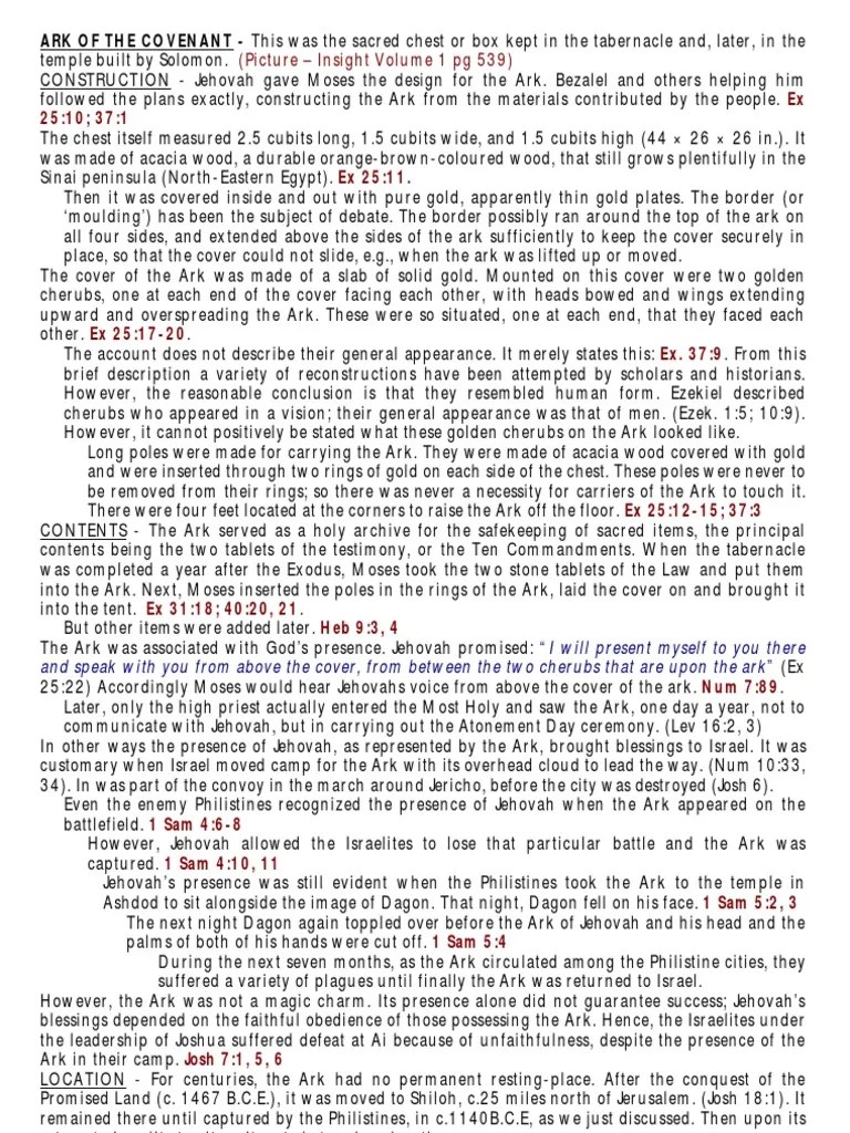 Ark Of The Covenant | PDF | Ark Of The Covenant | Hebrew Bible
