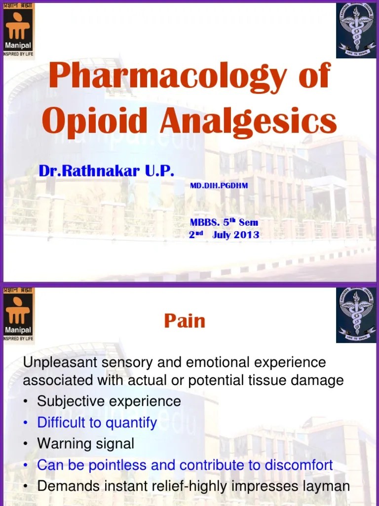 Pharmacology Of Opioid Analgesics | PDF | Opioid | Morphine