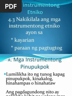 Kasama ng mga gymnosperm, binubuo nila ang mga halamang may buto.kaiba sila mula sa mga gymnosperm dahil ang mga angiosperma ay nagkakaroon ng mga bulaklak, at may nakalakip o nakasarang mga obyul.ang mga … Mga Instrumentong Etniko Pdf
