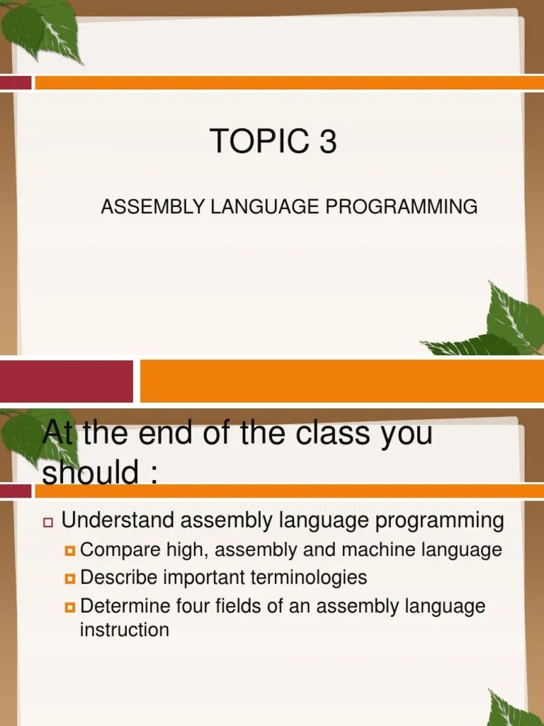Chapter 3 ASSEMBLY LANGUAGE PROGRAMMING | PDF | Assembly Language ...