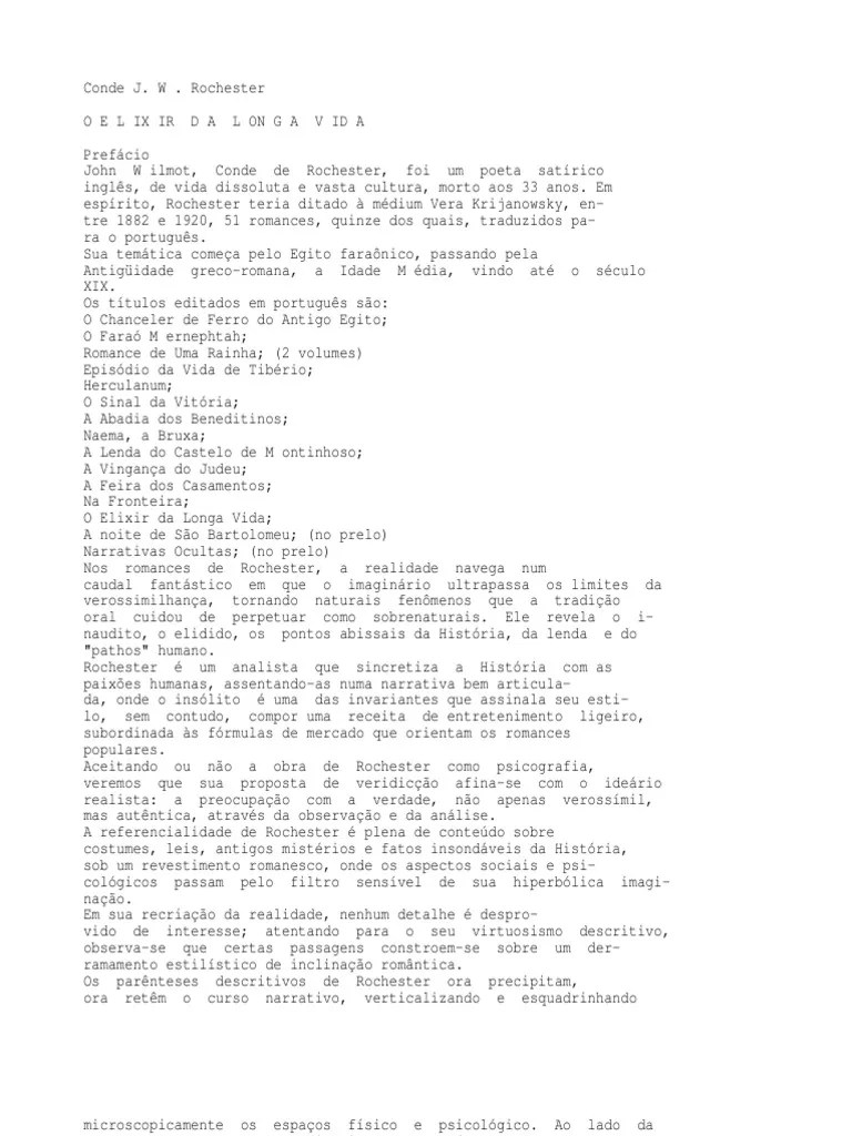 Elixir Da Longa Vida | PDF | Narração | Realismo (artes)