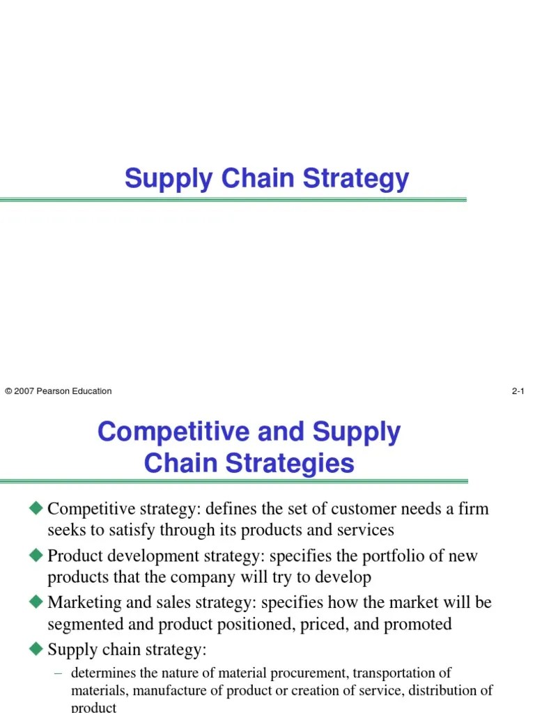 Lesson - 3 - Supply Chain Strategy | PDF | Strategic Management | Supply Chain