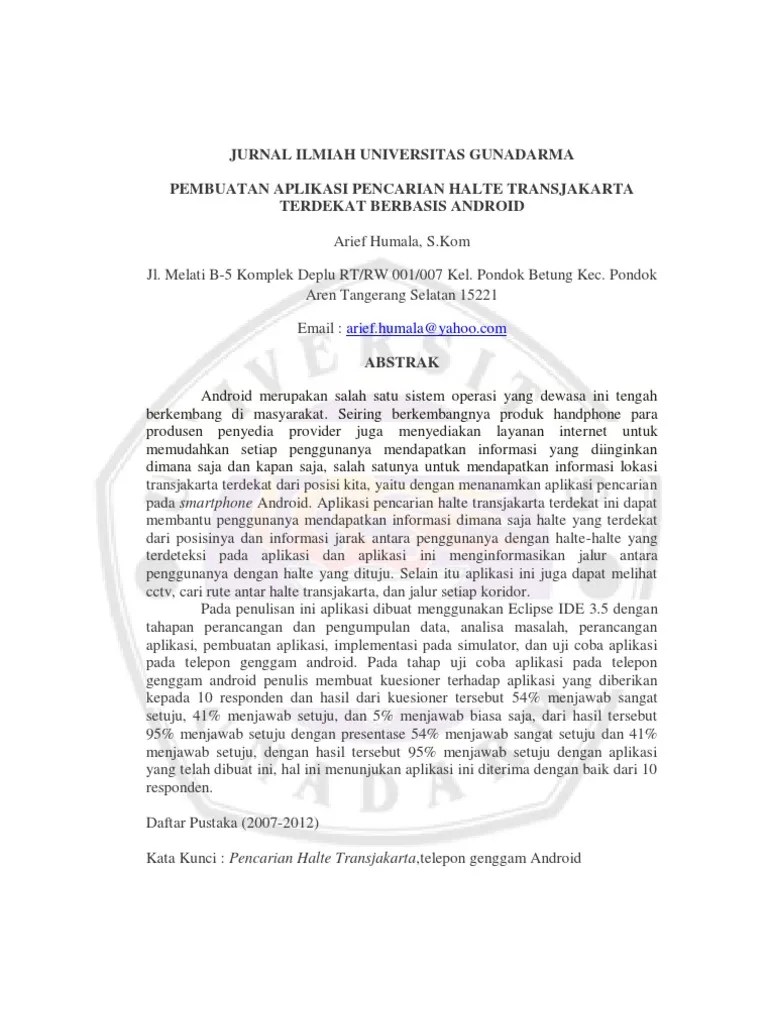Jurnal Ilmiah Universitas Gunadarma | PDF