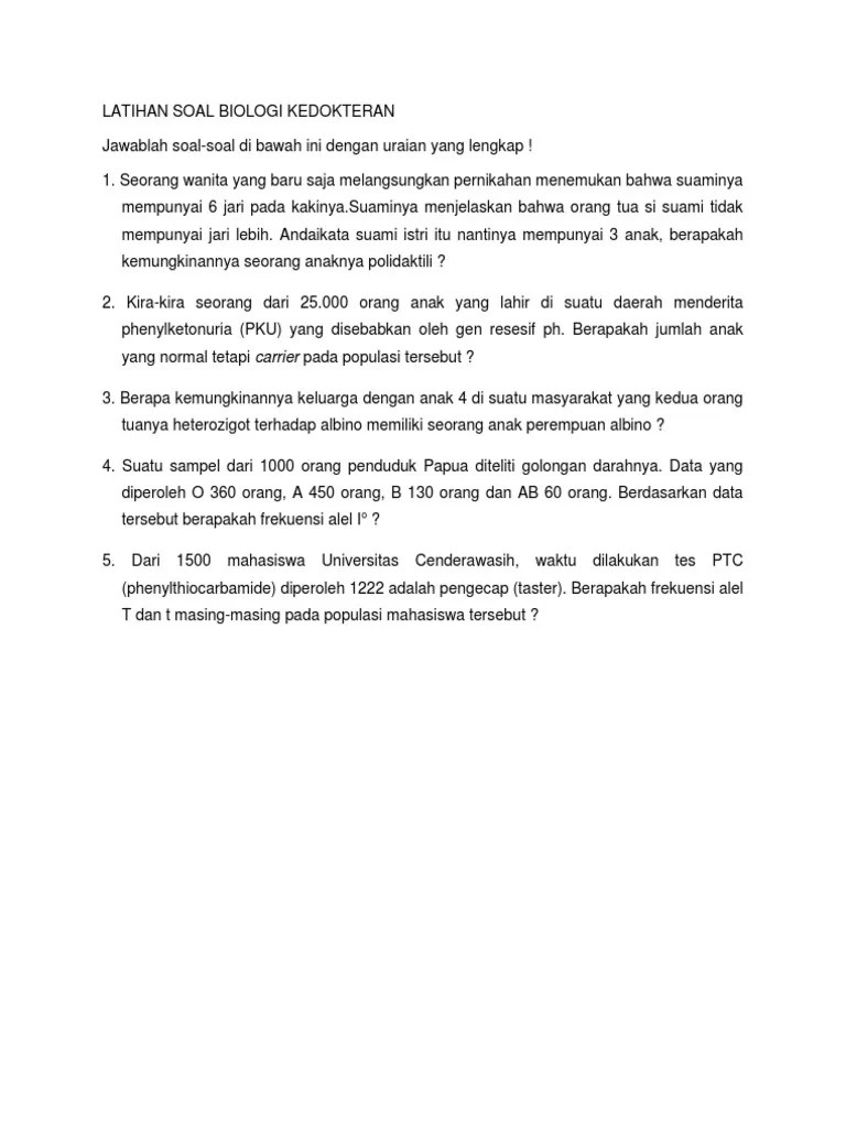 Kami ucapkan selamat belajar dan … Latihan Soal Biologi Kedokteran Pdf