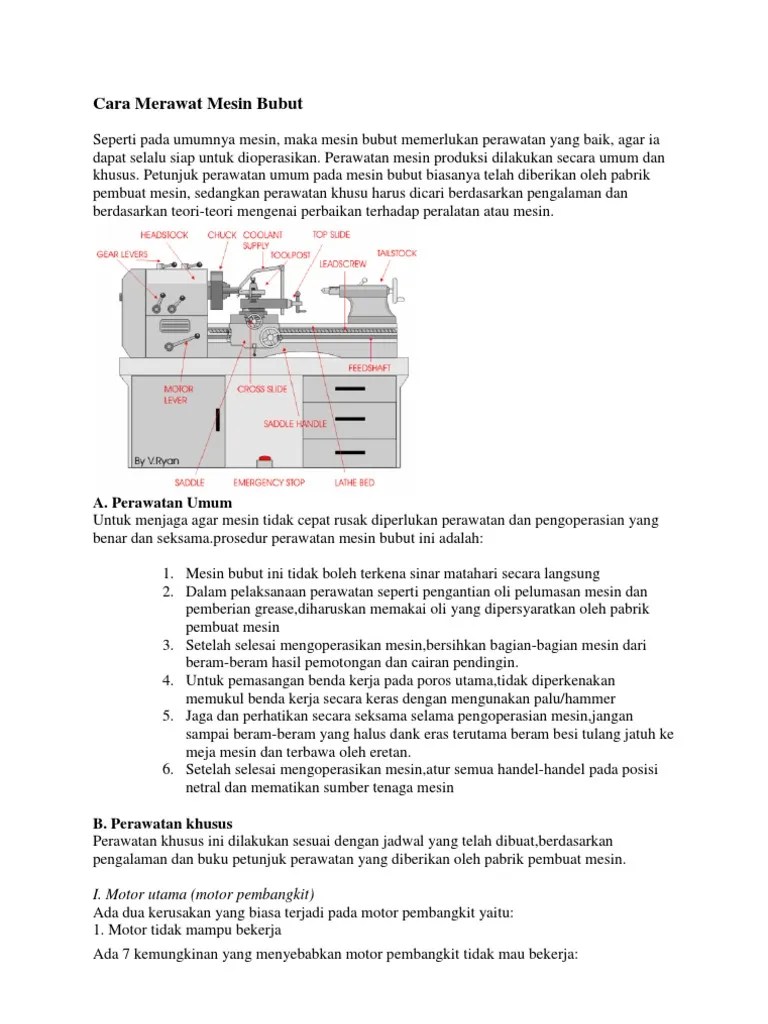 Cara Merawat Mesin Bubut | PDF