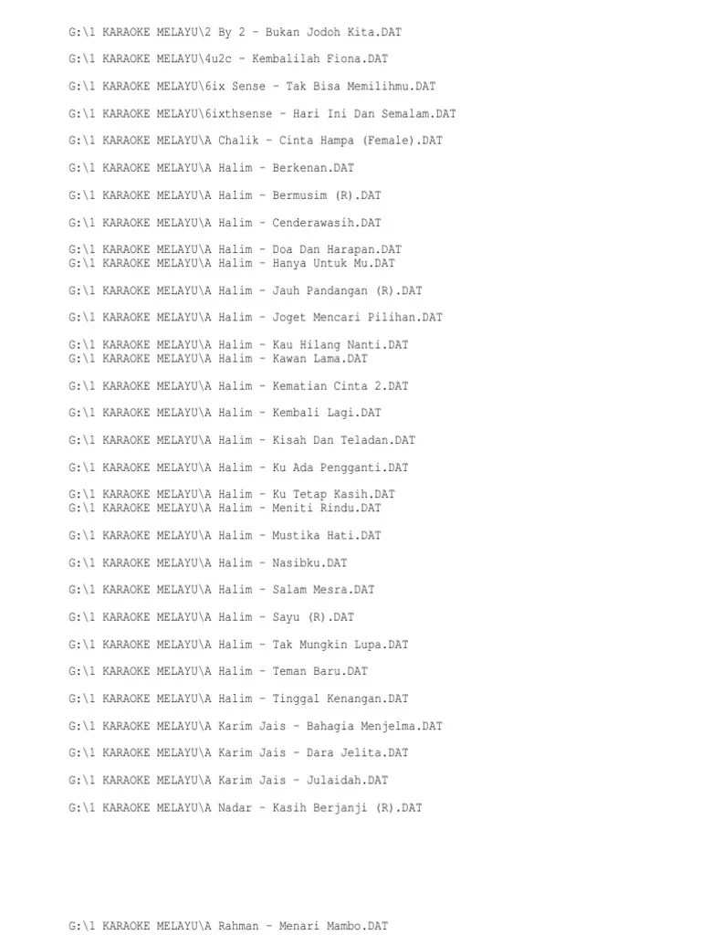 Meski waktu datang dan berlalu sampai kau tiada bertahan semua takkan mampu mengubahku Senarai Vcd Karaoke Melayu Index A Z Pdf