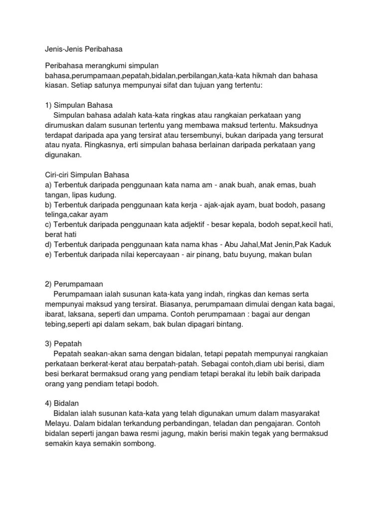 Perkelahian antara saudara akhirnya berbaik semula. Jenis Peribahasa Pdf