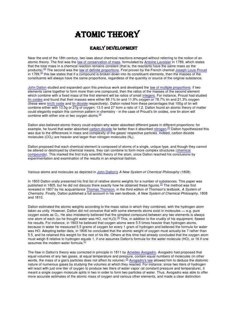 Atomic Theory | PDF | Atoms | Electron