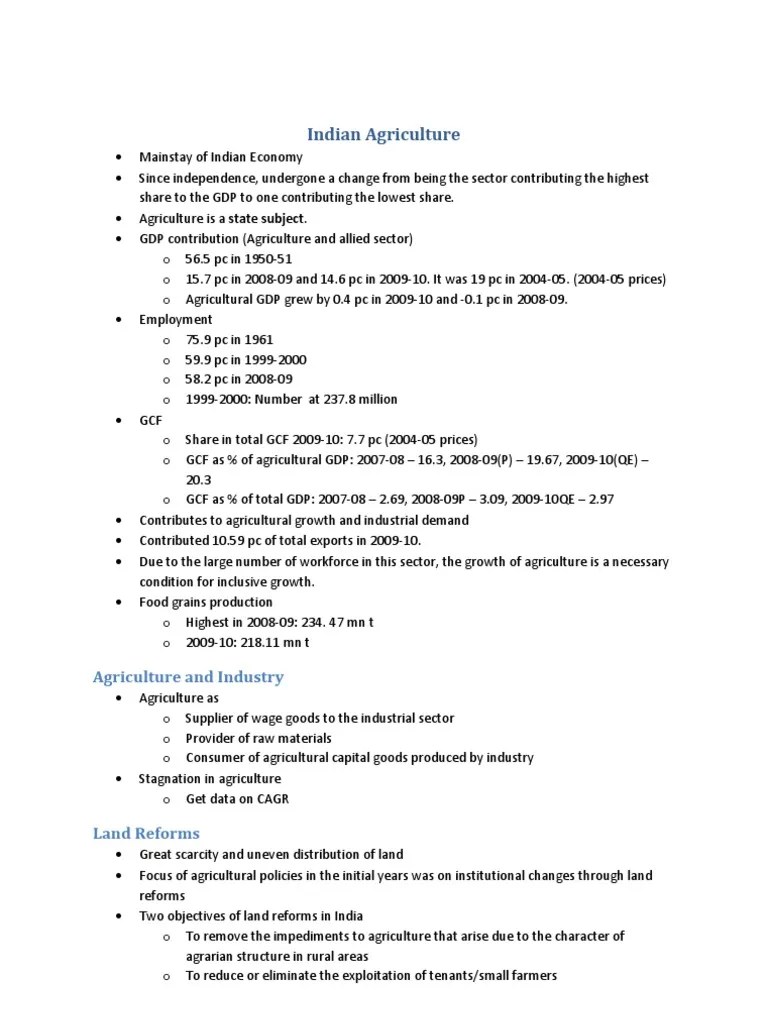 Agriculture - Its Importance In Indian Economy | PDF | Agriculture | Subsidy