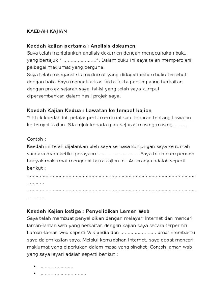 Kaedah penyelidikan sejarah memberi kefahaman tentang asal usul sesuatu . Kaedah Kajian Pdf