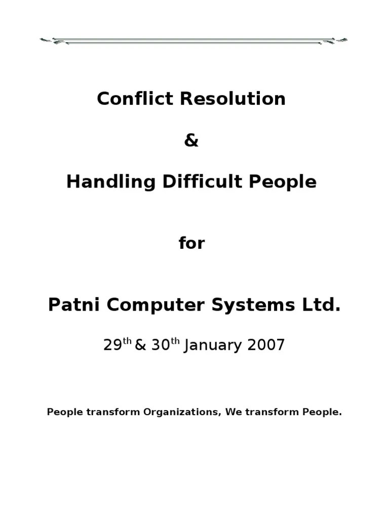 Conflict Management | PDF | Conflict Resolution | Emotions