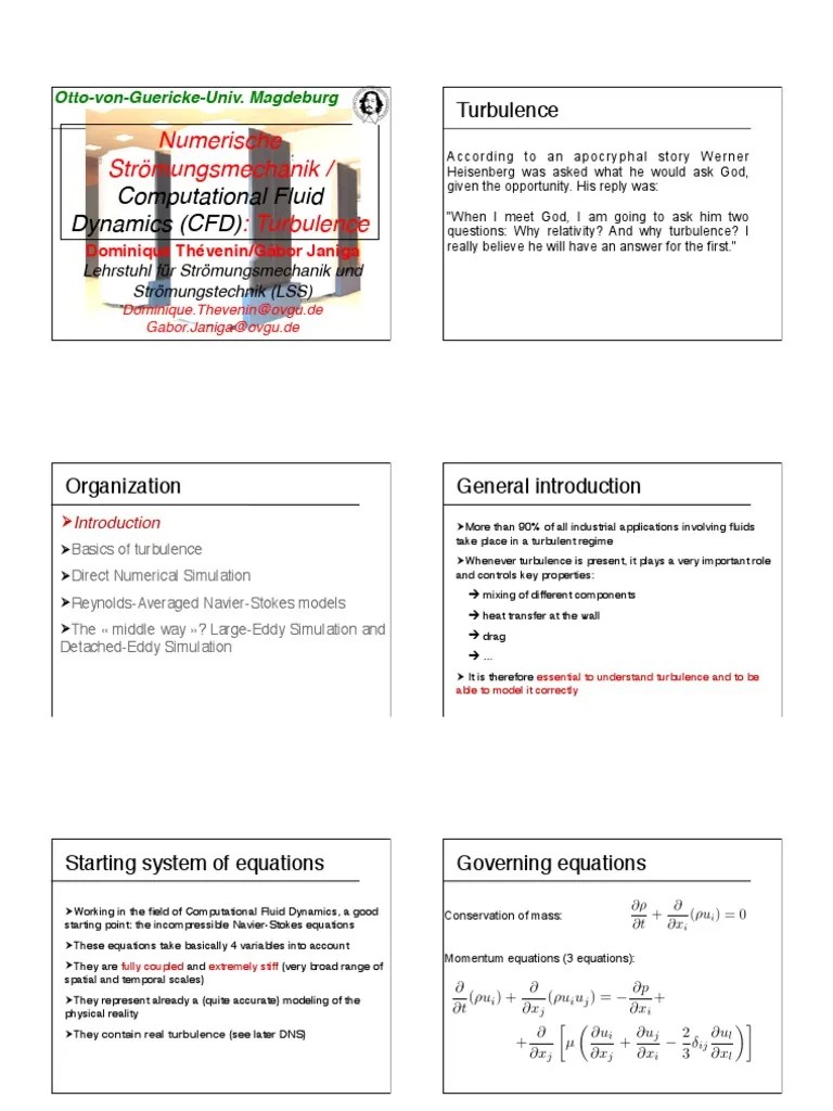 Numerische Strömungsmechanik /: Turbulence: Computational Fluid ...