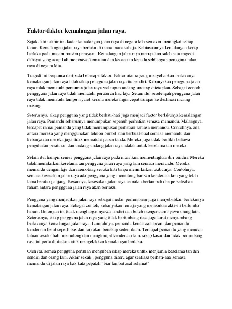 ٢ ربيع الأول ١٤٤٣ هـ. Faktor Faktor Kemalangan Jalan Raya Pdf