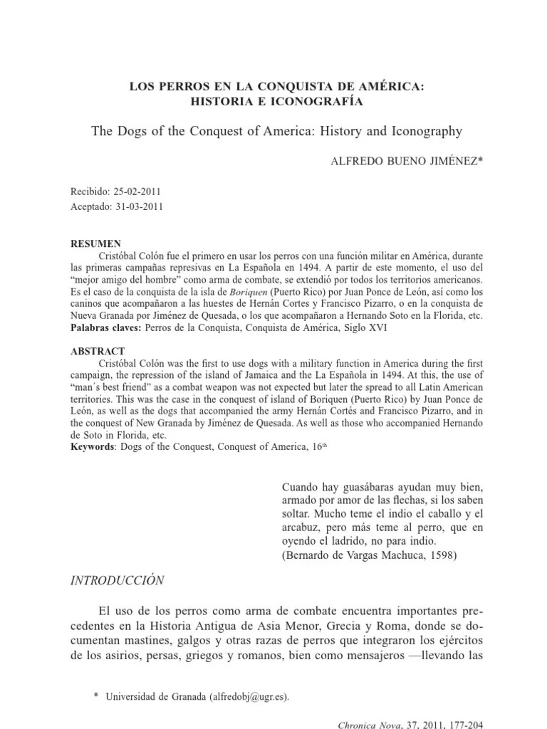 LOS PERROS EN LA CONQUISTA DE AMERICA. HISTORIA E ICONOGRAFIA - The ...