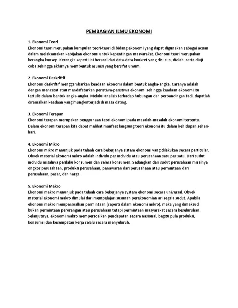 Manfaat Ilmu Ekonomi Dalam Kehidupan Sehari Hari - Terkait Ilmu