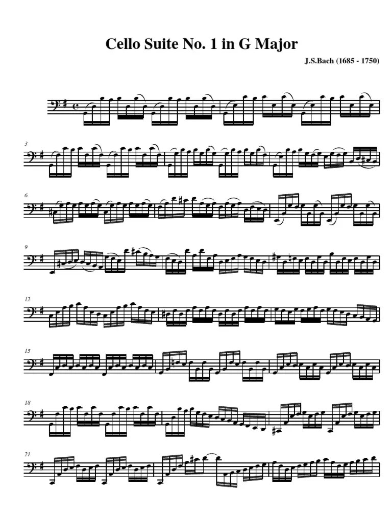 Cello suite no 1 in g major