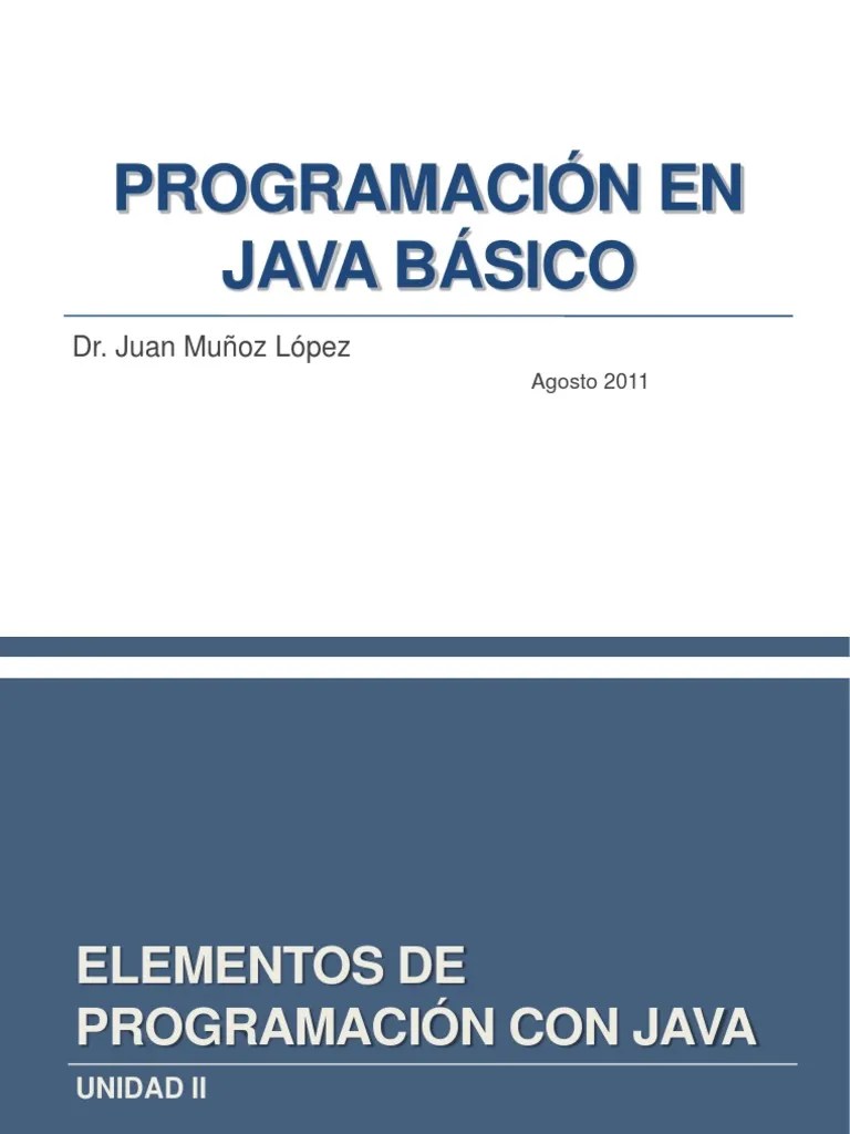 Java Básico Unidad II V2011 | PDF | Páginas Del Servidor Java | Java ...