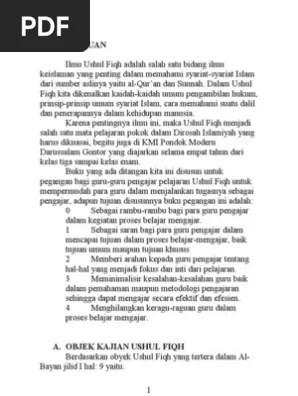 Salah satu buku pelajaran bagi pondok modern darussalam gontor untuk kelas 4,5,6 kmi. Pedoman Pengajaran Ushul Fiqh Pdf