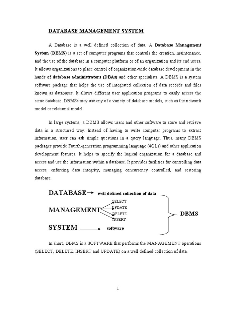 An In-Depth Explanation Of Database Management Systems (DBMS) And Their Fundamental Concepts ...