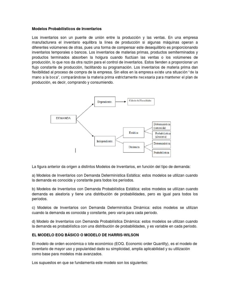 Modelos Probabilísticos De Inventarios | PDF | Inventario | Planificación