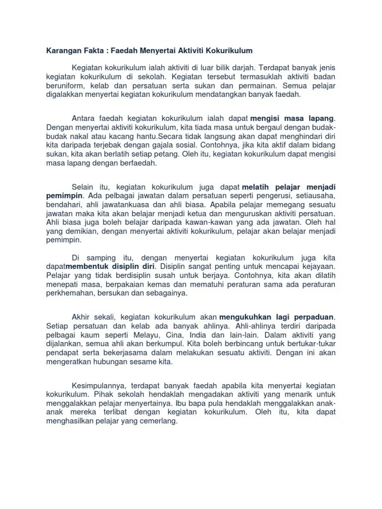 Secara tidak langsung akan dapat menghindari diri kita daripada terjebak dengan gajala sosial. Faedah Menyertai Akt Kokurikulum Pdf