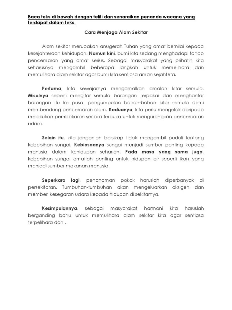 Karangan Cara Cara Menjaga Alam Sekitar Spm - Contoh Pendahuluan Dan Penutup Karangan Yang Menarik