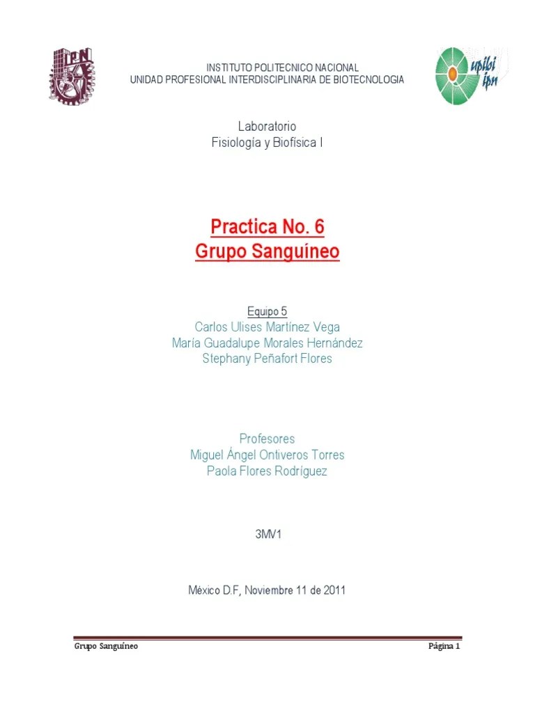 Practica Grupo Sanguineo | PDF | Tipo De Sangre | Anticuerpo